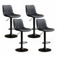 Scandinavian Metal Stool Adjustable Low Back Faux Leather Barstools in Matte Finish Black 4 Piece Set Bar Stool(31"H) Clearhalo 'Bar Furniture' 'Bar Stools' 'bar_stools' 'furn' 'furn_bar_stools' 'Furniture' 'Kitchen & Dining Furniture' 5848755
