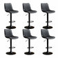 Scandinavian Metal Stool Adjustable Low Back Faux Leather Barstools in Matte Finish Black 6 Piece Set Bar Stool(31"H) Clearhalo 'Bar Furniture' 'Bar Stools' 'bar_stools' 'furn' 'furn_bar_stools' 'Furniture' 'Kitchen & Dining Furniture' 5848758