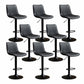 Scandinavian Metal Stool Adjustable Low Back Faux Leather Barstools in Matte Finish Black 8 Piece Set Bar Stool(31"H) Clearhalo 'Bar Furniture' 'Bar Stools' 'bar_stools' 'furn' 'furn_bar_stools' 'Furniture' 'Kitchen & Dining Furniture' 5848760