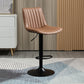 Scandinavian Metal Stool Adjustable Low Back Faux Leather Barstools in Matte Finish Brown 1 Piece Bar Stool(31"H) Clearhalo 'Bar Furniture' 'Bar Stools' 'bar_stools' 'furn' 'furn_bar_stools' 'Furniture' 'Kitchen & Dining Furniture' 5848762