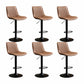 Scandinavian Metal Stool Adjustable Low Back Faux Leather Barstools in Matte Finish Brown 6 Piece Set Bar Stool(31"H) Clearhalo 'Bar Furniture' 'Bar Stools' 'bar_stools' 'furn' 'furn_bar_stools' 'Furniture' 'Kitchen & Dining Furniture' 5848768
