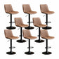 Scandinavian Metal Stool Adjustable Low Back Faux Leather Barstools in Matte Finish Brown 8 Piece Set Bar Stool(31"H) Clearhalo 'Bar Furniture' 'Bar Stools' 'bar_stools' 'furn' 'furn_bar_stools' 'Furniture' 'Kitchen & Dining Furniture' 5848769