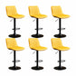 Scandinavian Metal Stool Adjustable Low Back Faux Leather Barstools in Matte Finish Yellow 6 Piece Set Bar Stool(31"H) Clearhalo 'Bar Furniture' 'Bar Stools' 'bar_stools' 'furn' 'furn_bar_stools' 'Furniture' 'Kitchen & Dining Furniture' 5848775