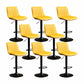 Scandinavian Metal Stool Adjustable Low Back Faux Leather Barstools in Matte Finish Yellow 8 Piece Set Bar Stool(31"H) Clearhalo 'Bar Furniture' 'Bar Stools' 'bar_stools' 'furn' 'furn_bar_stools' 'Furniture' 'Kitchen & Dining Furniture' 5848776