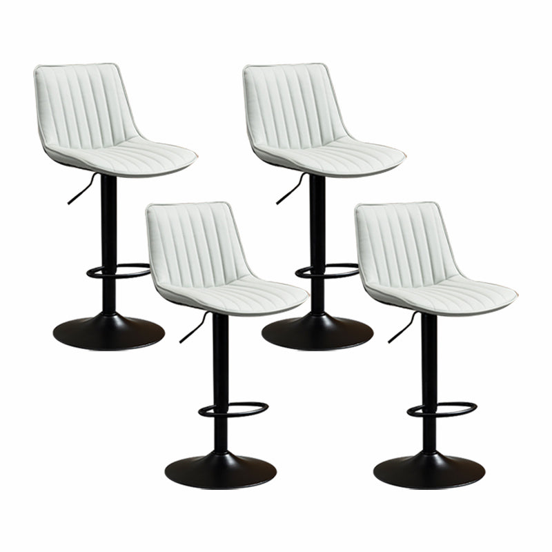 Scandinavian Metal Stool Adjustable Low Back Faux Leather Barstools in Matte Finish Grey 4 Piece Set Bar Stool(31"H) Clearhalo 'Bar Furniture' 'Bar Stools' 'bar_stools' 'furn' 'furn_bar_stools' 'Furniture' 'Kitchen & Dining Furniture' 5848779