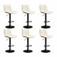 Scandinavian Metal Stool Adjustable Low Back Faux Leather Barstools in Matte Finish White 6 Piece Set Bar Stool(31"H) Clearhalo 'Bar Furniture' 'Bar Stools' 'bar_stools' 'furn' 'furn_bar_stools' 'Furniture' 'Kitchen & Dining Furniture' 5848790