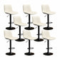 Scandinavian Metal Stool Adjustable Low Back Faux Leather Barstools in Matte Finish White 8 Piece Set Bar Stool(31"H) Clearhalo 'Bar Furniture' 'Bar Stools' 'bar_stools' 'furn' 'furn_bar_stools' 'Furniture' 'Kitchen & Dining Furniture' 5848791