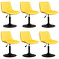 Scandinavian Metal Stool Adjustable Low Back Faux Leather Barstools in Matte Finish Yellow 6 Piece Set Short Stool(22"H) Clearhalo 'Bar Furniture' 'Bar Stools' 'bar_stools' 'furn' 'furn_bar_stools' 'Furniture' 'Kitchen & Dining Furniture' 5848795