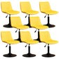 Scandinavian Metal Stool Adjustable Low Back Faux Leather Barstools in Matte Finish Yellow 8 Piece Set Short Stool(22"H) Clearhalo 'Bar Furniture' 'Bar Stools' 'bar_stools' 'furn' 'furn_bar_stools' 'Furniture' 'Kitchen & Dining Furniture' 5848796