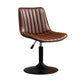 Scandinavian Metal Stool Adjustable Low Back Faux Leather Barstools in Matte Finish Red Brown 1 Piece Short Stool(22"H) Clearhalo 'Bar Furniture' 'Bar Stools' 'bar_stools' 'furn' 'furn_bar_stools' 'Furniture' 'Kitchen & Dining Furniture' 5848797