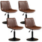 Scandinavian Metal Stool Adjustable Low Back Faux Leather Barstools in Matte Finish Red Brown 4 Piece Set Short Stool(22"H) Clearhalo 'Bar Furniture' 'Bar Stools' 'bar_stools' 'furn' 'furn_bar_stools' 'Furniture' 'Kitchen & Dining Furniture' 5848799