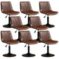 Scandinavian Metal Stool Adjustable Low Back Faux Leather Barstools in Matte Finish Red Brown 8 Piece Set Short Stool(22"H) Clearhalo 'Bar Furniture' 'Bar Stools' 'bar_stools' 'furn' 'furn_bar_stools' 'Furniture' 'Kitchen & Dining Furniture' 5848801