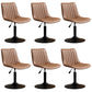 Scandinavian Metal Stool Adjustable Low Back Faux Leather Barstools in Matte Finish Brown 6 Piece Set Short Stool(22"H) Clearhalo 'Bar Furniture' 'Bar Stools' 'bar_stools' 'furn' 'furn_bar_stools' 'Furniture' 'Kitchen & Dining Furniture' 5848805