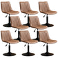 Scandinavian Metal Stool Adjustable Low Back Faux Leather Barstools in Matte Finish Brown 8 Piece Set Short Stool(22"H) Clearhalo 'Bar Furniture' 'Bar Stools' 'bar_stools' 'furn' 'furn_bar_stools' 'Furniture' 'Kitchen & Dining Furniture' 5848806
