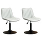 Scandinavian Metal Stool Adjustable Low Back Faux Leather Barstools in Matte Finish Grey 2 Piece Set Short Stool(22"H) Clearhalo 'Bar Furniture' 'Bar Stools' 'bar_stools' 'furn' 'furn_bar_stools' 'Furniture' 'Kitchen & Dining Furniture' 5848808