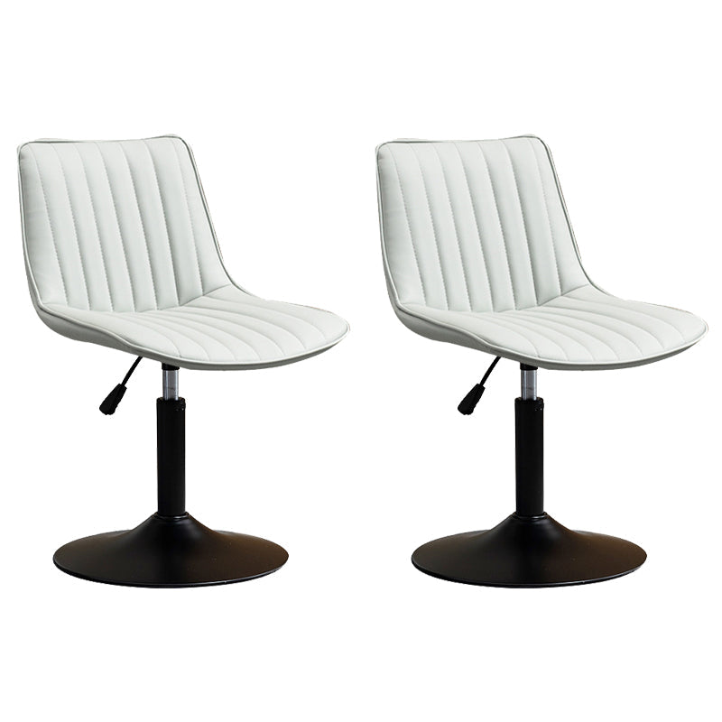 Scandinavian Metal Stool Adjustable Low Back Faux Leather Barstools in Matte Finish Grey 2 Piece Set Short Stool(22"H) Clearhalo 'Bar Furniture' 'Bar Stools' 'bar_stools' 'furn' 'furn_bar_stools' 'Furniture' 'Kitchen & Dining Furniture' 5848808