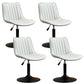 Scandinavian Metal Stool Adjustable Low Back Faux Leather Barstools in Matte Finish Grey 4 Piece Set Short Stool(22"H) Clearhalo 'Bar Furniture' 'Bar Stools' 'bar_stools' 'furn' 'furn_bar_stools' 'Furniture' 'Kitchen & Dining Furniture' 5848809