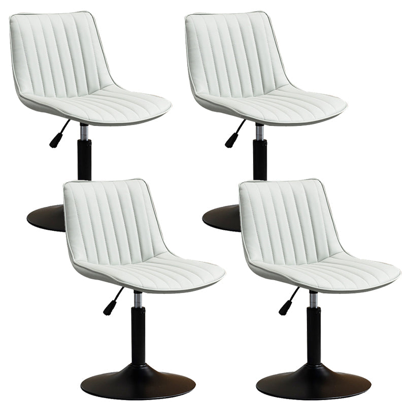 Scandinavian Metal Stool Adjustable Low Back Faux Leather Barstools in Matte Finish Grey 4 Piece Set Short Stool(22"H) Clearhalo 'Bar Furniture' 'Bar Stools' 'bar_stools' 'furn' 'furn_bar_stools' 'Furniture' 'Kitchen & Dining Furniture' 5848809