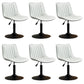 Scandinavian Metal Stool Adjustable Low Back Faux Leather Barstools in Matte Finish Grey 6 Piece Set Short Stool(22"H) Clearhalo 'Bar Furniture' 'Bar Stools' 'bar_stools' 'furn' 'furn_bar_stools' 'Furniture' 'Kitchen & Dining Furniture' 5848810