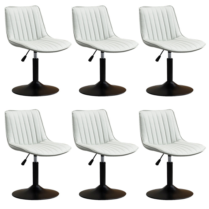 Scandinavian Metal Stool Adjustable Low Back Faux Leather Barstools in Matte Finish Grey 6 Piece Set Short Stool(22"H) Clearhalo 'Bar Furniture' 'Bar Stools' 'bar_stools' 'furn' 'furn_bar_stools' 'Furniture' 'Kitchen & Dining Furniture' 5848810