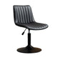 Scandinavian Metal Stool Adjustable Low Back Faux Leather Barstools in Matte Finish Black 1 Piece Short Stool(22"H) Clearhalo 'Bar Furniture' 'Bar Stools' 'bar_stools' 'furn' 'furn_bar_stools' 'Furniture' 'Kitchen & Dining Furniture' 5848812