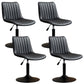 Scandinavian Metal Stool Adjustable Low Back Faux Leather Barstools in Matte Finish Black 4 Piece Set Short Stool(22"H) Clearhalo 'Bar Furniture' 'Bar Stools' 'bar_stools' 'furn' 'furn_bar_stools' 'Furniture' 'Kitchen & Dining Furniture' 5848814