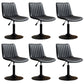 Scandinavian Metal Stool Adjustable Low Back Faux Leather Barstools in Matte Finish Black 6 Piece Set Short Stool(22"H) Clearhalo 'Bar Furniture' 'Bar Stools' 'bar_stools' 'furn' 'furn_bar_stools' 'Furniture' 'Kitchen & Dining Furniture' 5848815