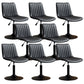 Scandinavian Metal Stool Adjustable Low Back Faux Leather Barstools in Matte Finish Black 8 Piece Set Short Stool(22"H) Clearhalo 'Bar Furniture' 'Bar Stools' 'bar_stools' 'furn' 'furn_bar_stools' 'Furniture' 'Kitchen & Dining Furniture' 5848816