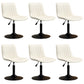 Scandinavian Metal Stool Adjustable Low Back Faux Leather Barstools in Matte Finish White 6 Piece Set Short Stool(22"H) Clearhalo 'Bar Furniture' 'Bar Stools' 'bar_stools' 'furn' 'furn_bar_stools' 'Furniture' 'Kitchen & Dining Furniture' 5848820