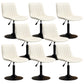 Scandinavian Metal Stool Adjustable Low Back Faux Leather Barstools in Matte Finish White 8 Piece Set Short Stool(22"H) Clearhalo 'Bar Furniture' 'Bar Stools' 'bar_stools' 'furn' 'furn_bar_stools' 'Furniture' 'Kitchen & Dining Furniture' 5848821