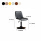 Scandinavian Metal Stool Adjustable Low Back Faux Leather Barstools in Matte Finish Clearhalo 'Bar Furniture' 'Bar Stools' 'bar_stools' 'furn' 'furn_bar_stools' 'Furniture' 'Kitchen & Dining Furniture' 5848823