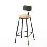 Ensemble de bar moderne 1/2/5 pièces Rectangle Trestle en bois et table et selles en métal