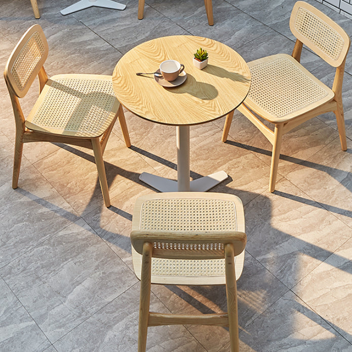 Tavolo da pranzo moderno per caffetteria set 1/4/5 pezzi dinette in legno massiccio in naturale