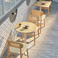 Tavolo da pranzo moderno per caffetteria set 1/4/5 pezzi dinette in legno massiccio in naturale