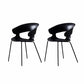 Contemporary Metal Legs Dining Chairs Plastic Open Back Dining Side Chair