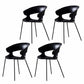 Contemporary Metal Legs Dining Chairs Plastic Open Back Dining Side Chair