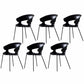 Contemporary Metal Legs Dining Chairs Plastic Open Back Dining Side Chair