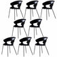 Contemporary Metal Legs Dining Chairs Plastic Open Back Dining Side Chair