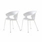 Contemporary Metal Legs Dining Chairs Plastic Open Back Dining Side Chair