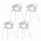 Contemporary Metal Legs Dining Chairs Plastic Open Back Dining Side Chair