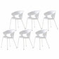 Contemporary Metal Legs Dining Chairs Plastic Open Back Dining Side Chair