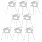 Contemporary Metal Legs Dining Chairs Plastic Open Back Dining Side Chair