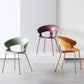 Contemporary Metal Legs Dining Chairs Plastic Open Back Dining Side Chair