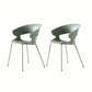 Contemporary Metal Legs Dining Chairs Plastic Open Back Dining Side Chair