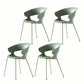 Contemporary Metal Legs Dining Chairs Plastic Open Back Dining Side Chair