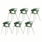 Contemporary Metal Legs Dining Chairs Plastic Open Back Dining Side Chair