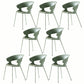 Contemporary Metal Legs Dining Chairs Plastic Open Back Dining Side Chair