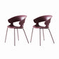 Contemporary Metal Legs Dining Chairs Plastic Open Back Dining Side Chair