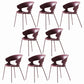 Contemporary Metal Legs Dining Chairs Plastic Open Back Dining Side Chair