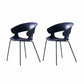 Contemporary Metal Legs Dining Chairs Plastic Open Back Dining Side Chair